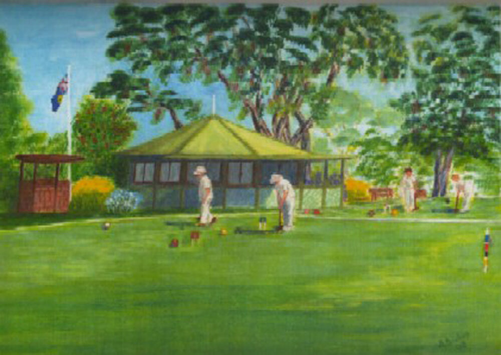 Taken from a painting of the club house by a former member